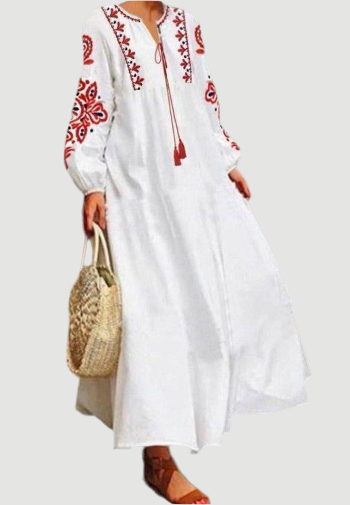 Robe Cala brodée – manches bouffantes