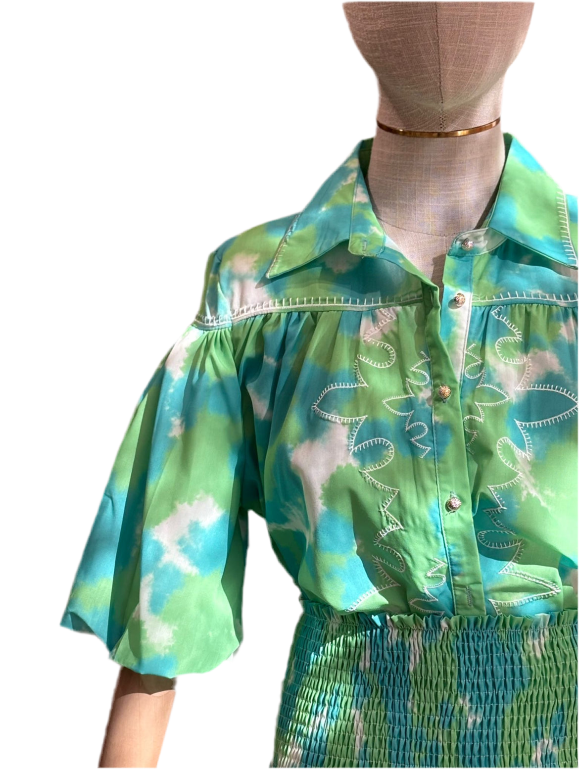 Ensemble coordonné Amanda imprimé tie & dye – chemise & jupe