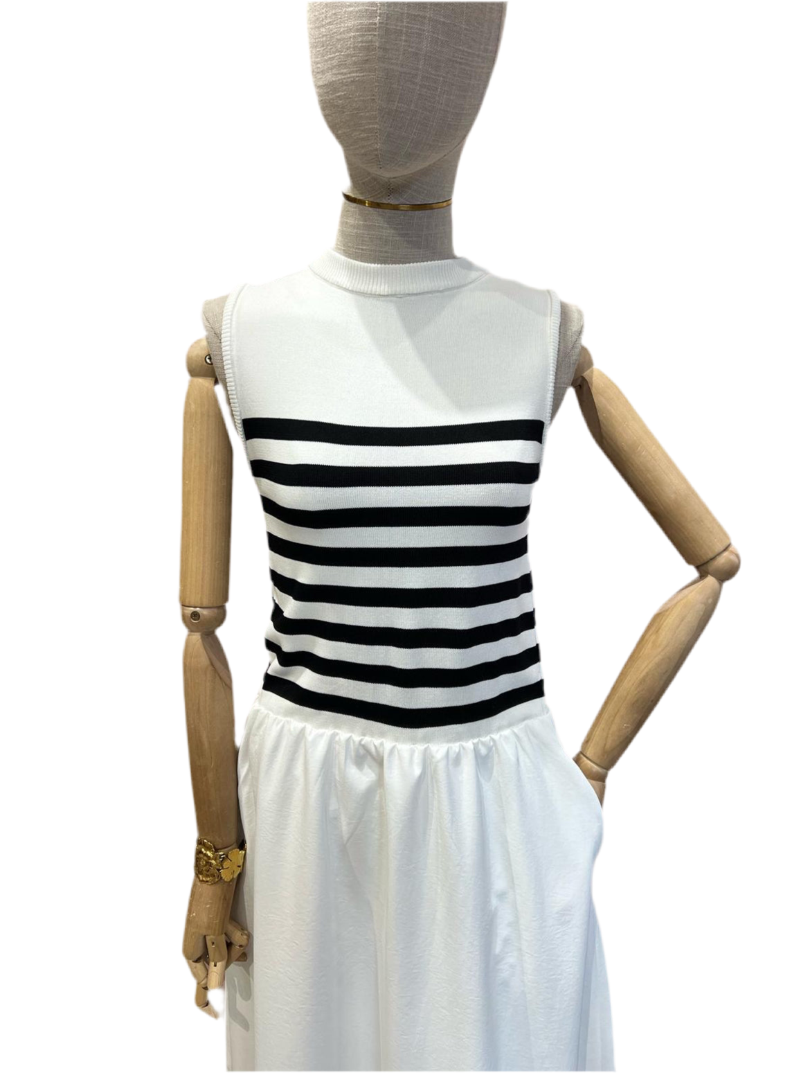 Robe Lia sans manches à rayures